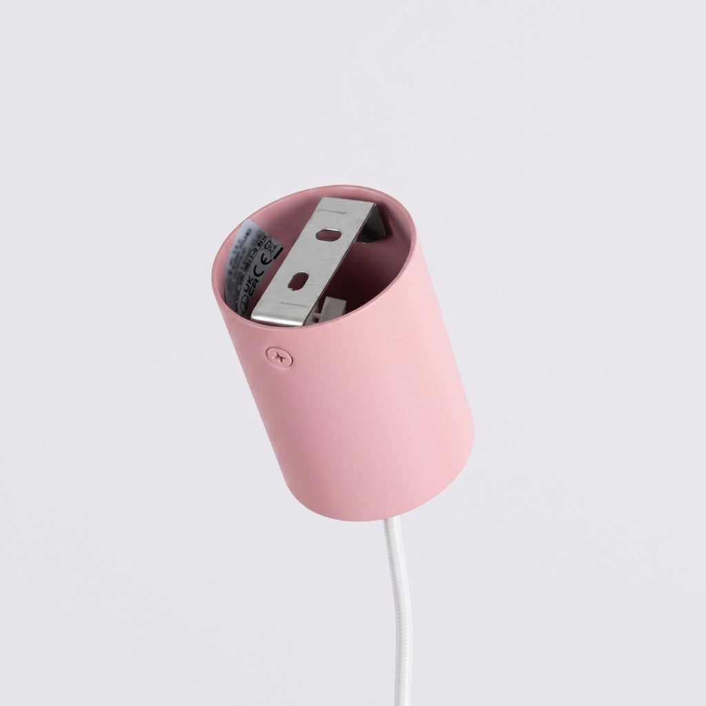 Lustre Aura rampe 4 tambours aluminium rose GX53 vue de dessous