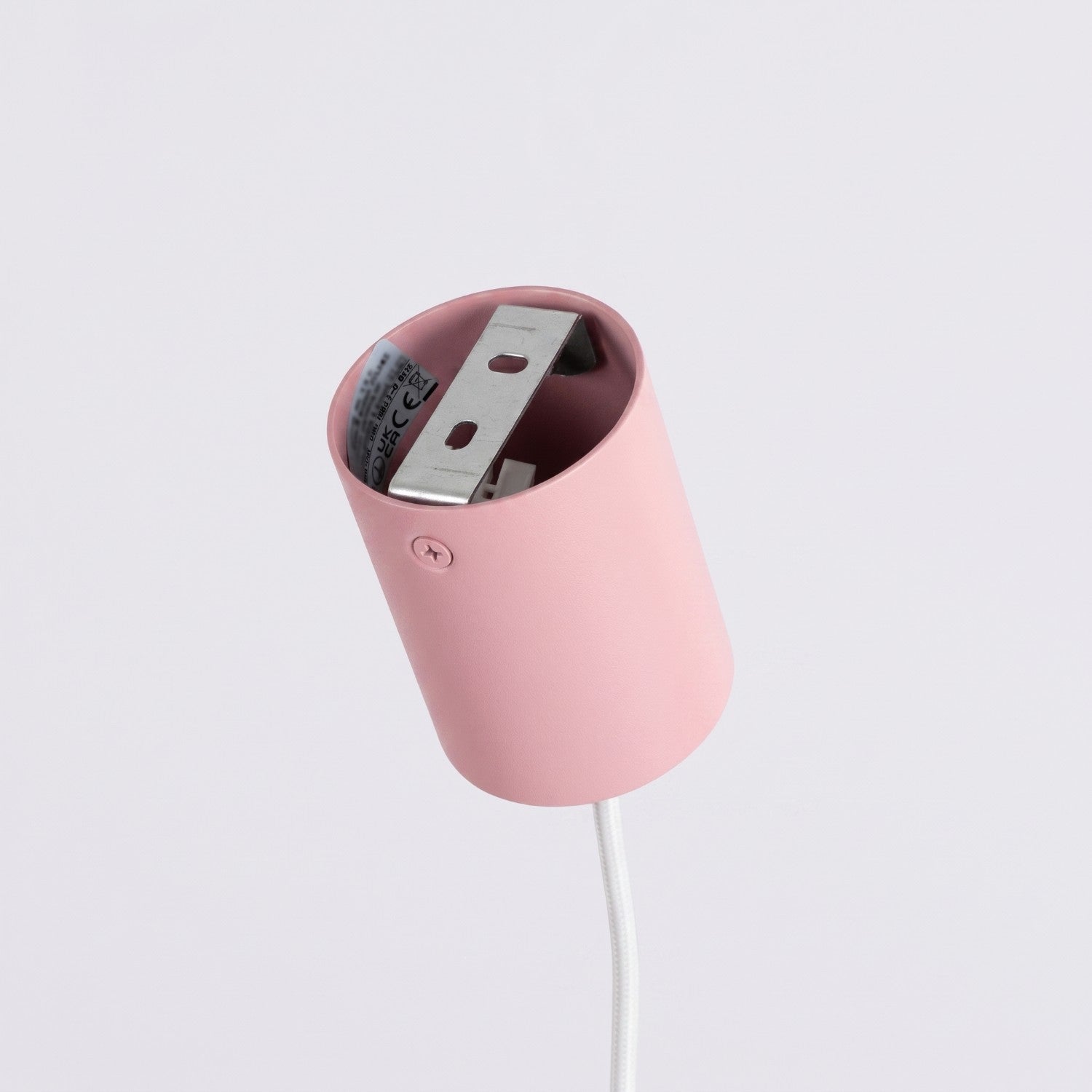 Lustre Aura rampe 4 tambours aluminium rose GX53 vue de dessous