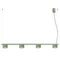 Lustre Aura rampe 4 tambours aluminium vert sauge GX53