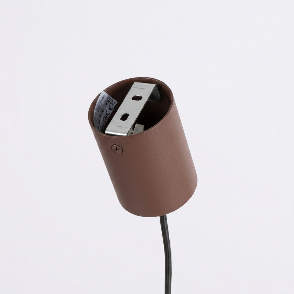 Lustre Aura rampe 4 tambours aluminium brun GX53 vue de dessous