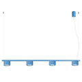 Lustre Aura rampe 4 tambours aluminium bleu clair GX53
