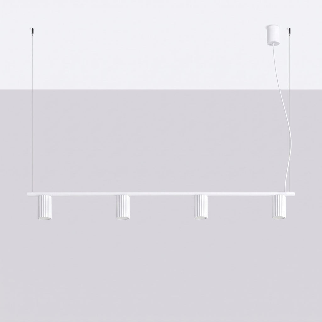 Lustre Karbon rampe 4 spots aluminium blanc GU10 vue de profil