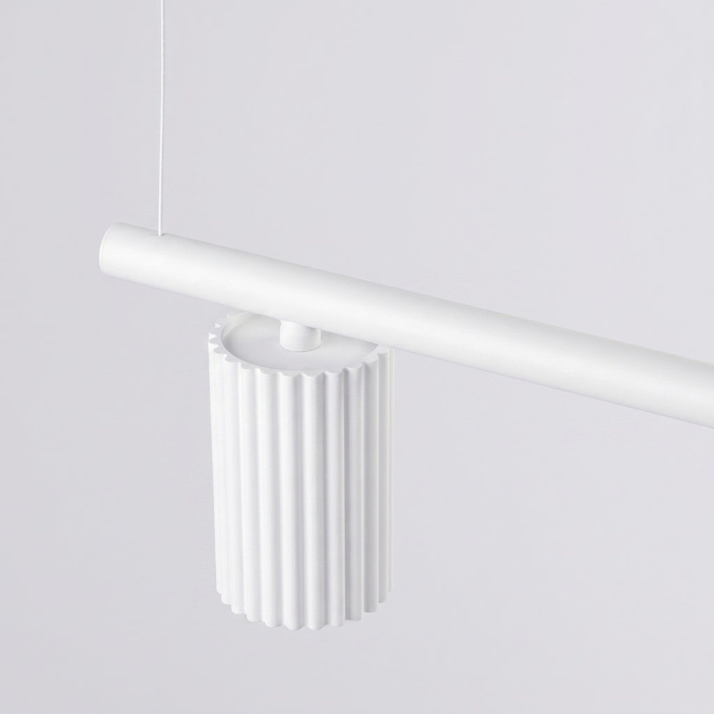 Lustre Karbon rampe 4 spots aluminium blanc GU10 tête orientée