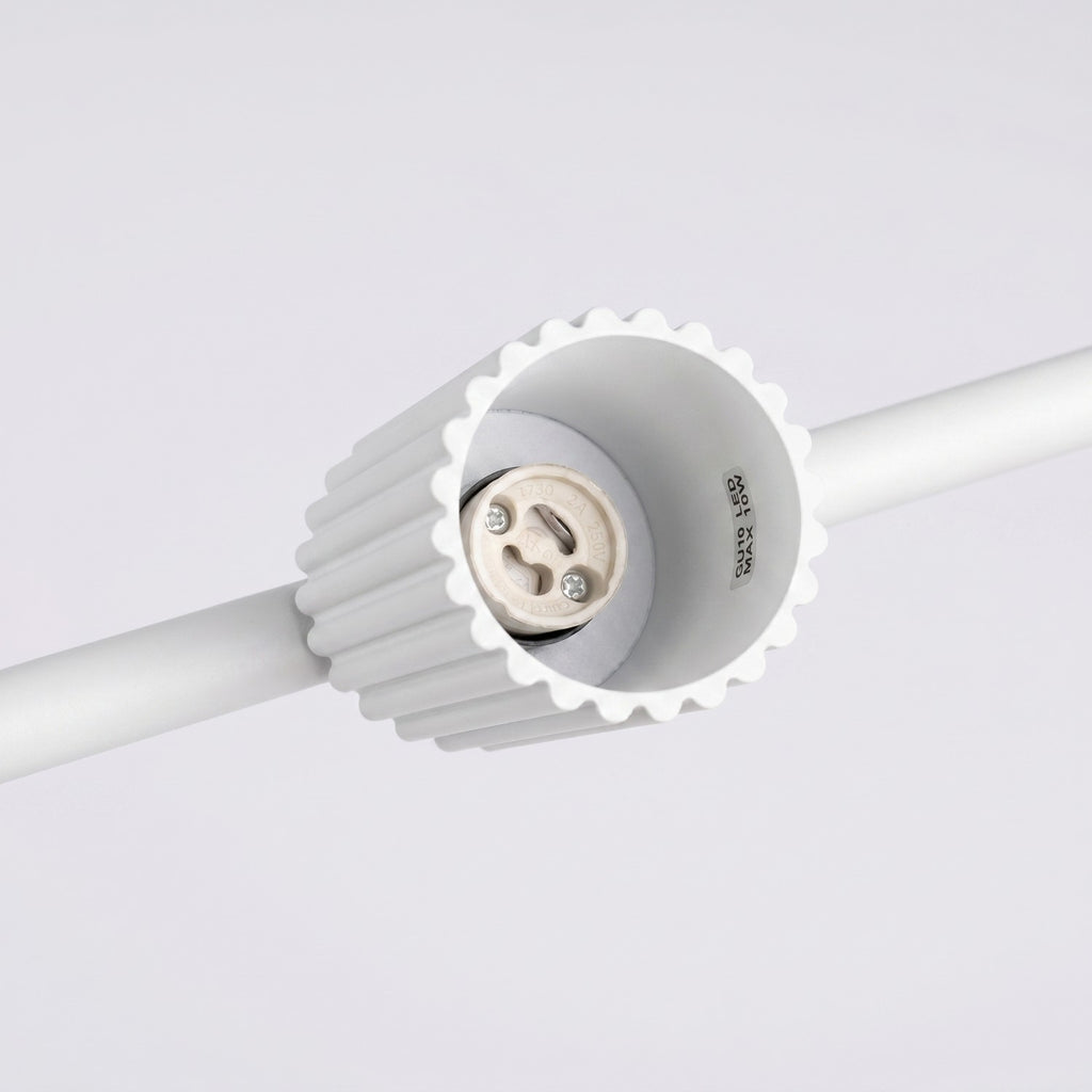 Lustre Karbon rampe 4 spots aluminium blanc GU10 vue rapprochée