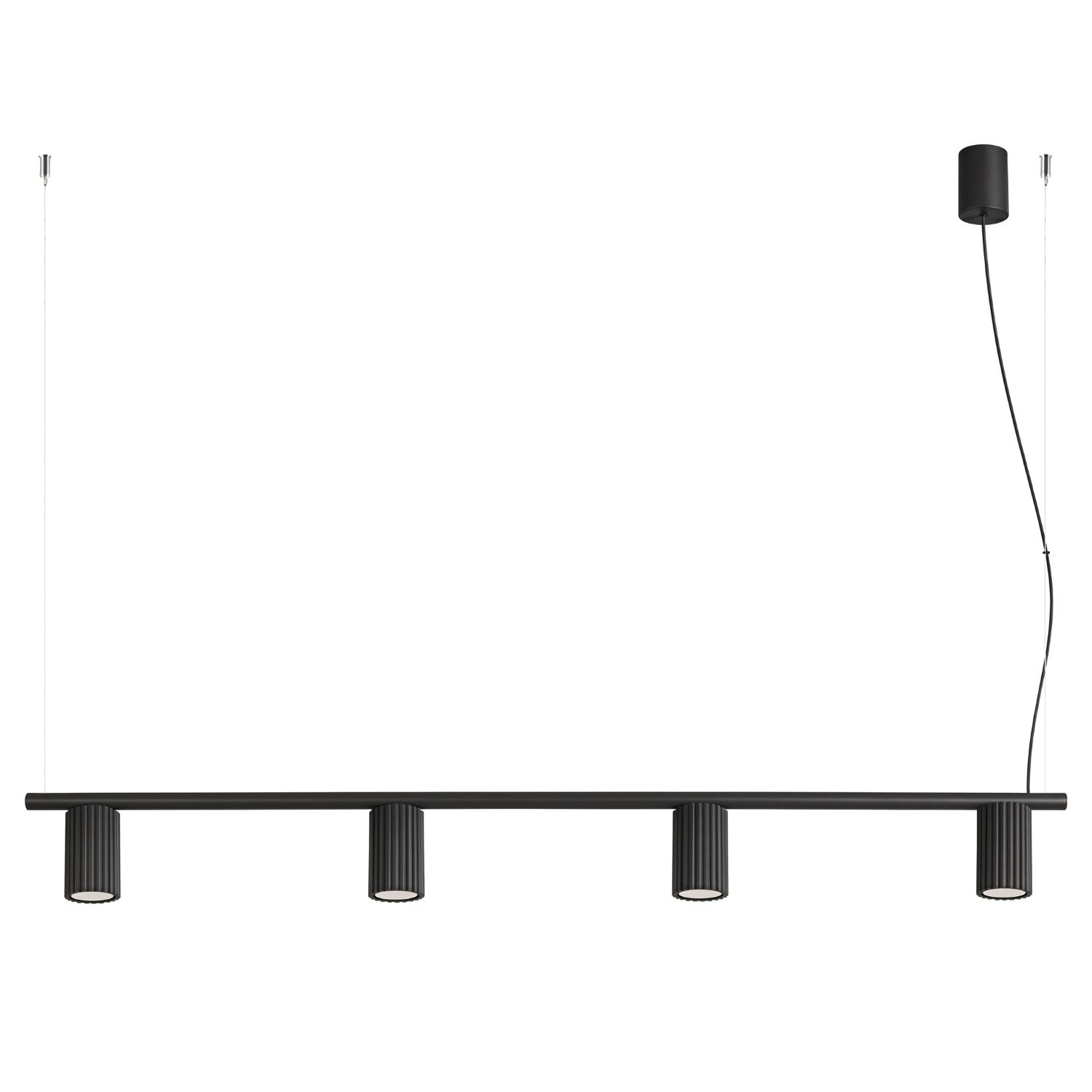 Lustre Karbon rampe 4 spots aluminium noir GU10