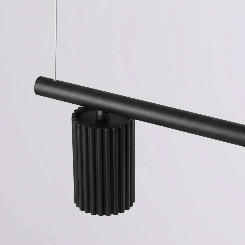 Lustre Karbon rampe 4 spots aluminium noir GU10 tête orientée