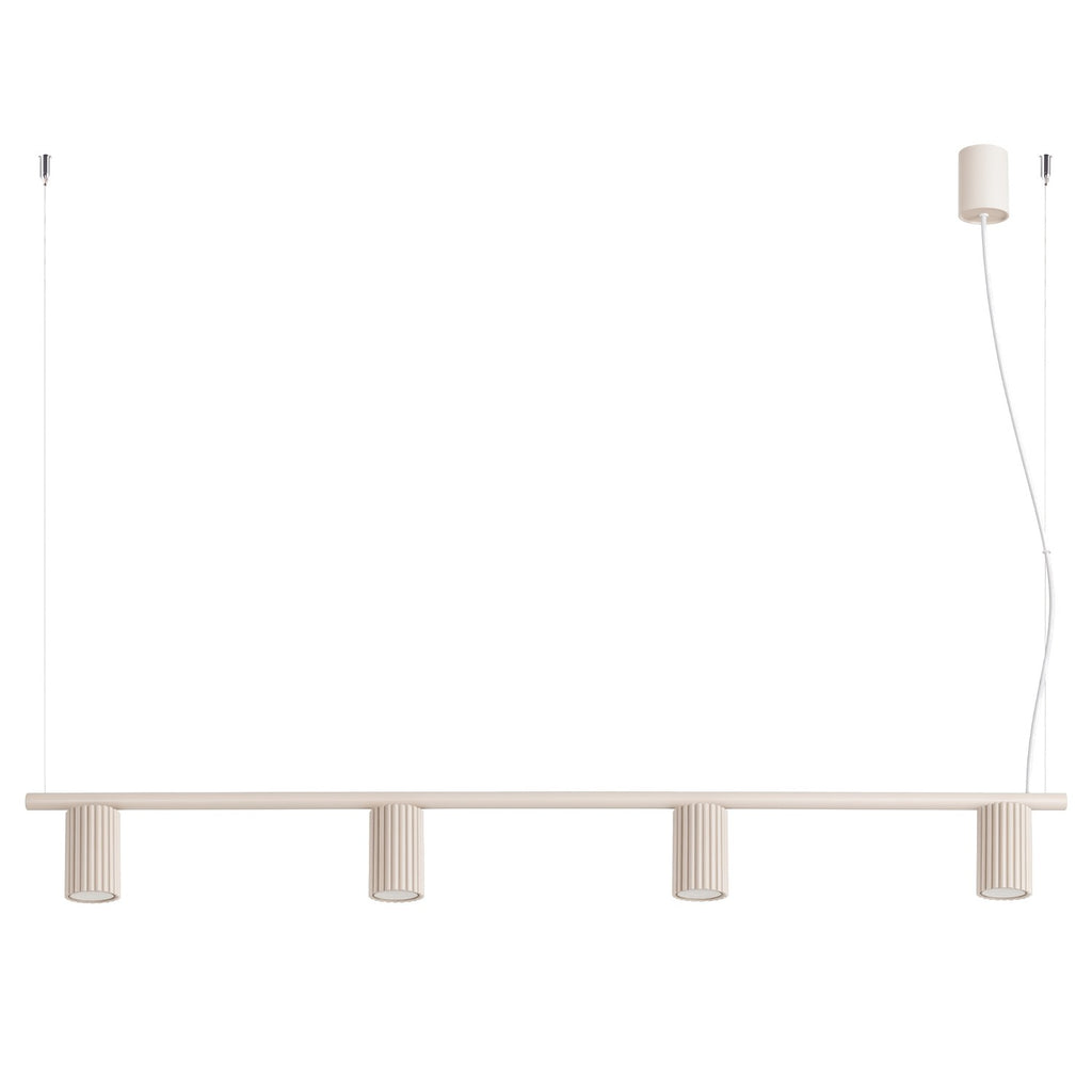 Lustre Karbon rampe 4 spots aluminium beige GU10