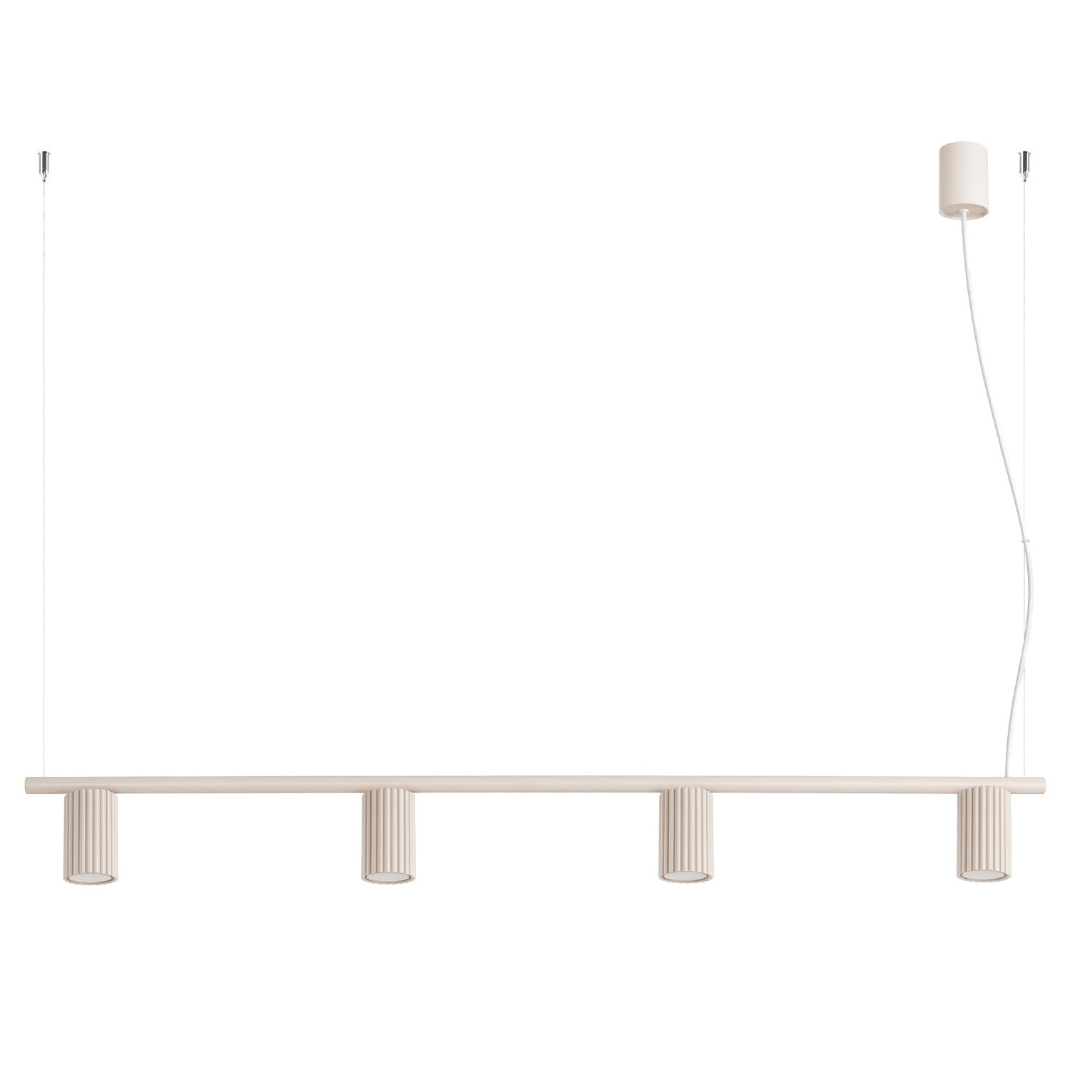 Lustre Karbon rampe 4 spots aluminium beige GU10