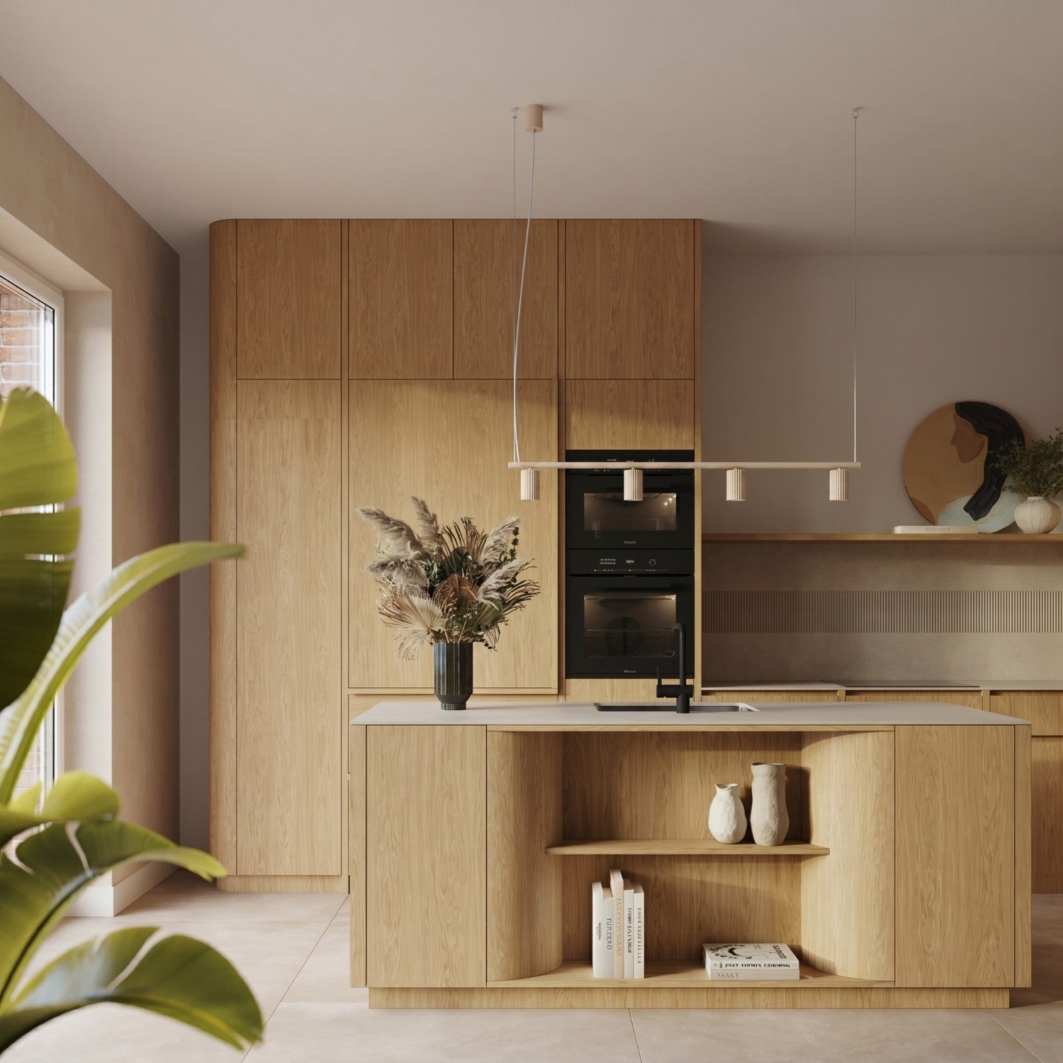 Lustre Karbon rampe 4 spots aluminium beige GU10 vue de profil