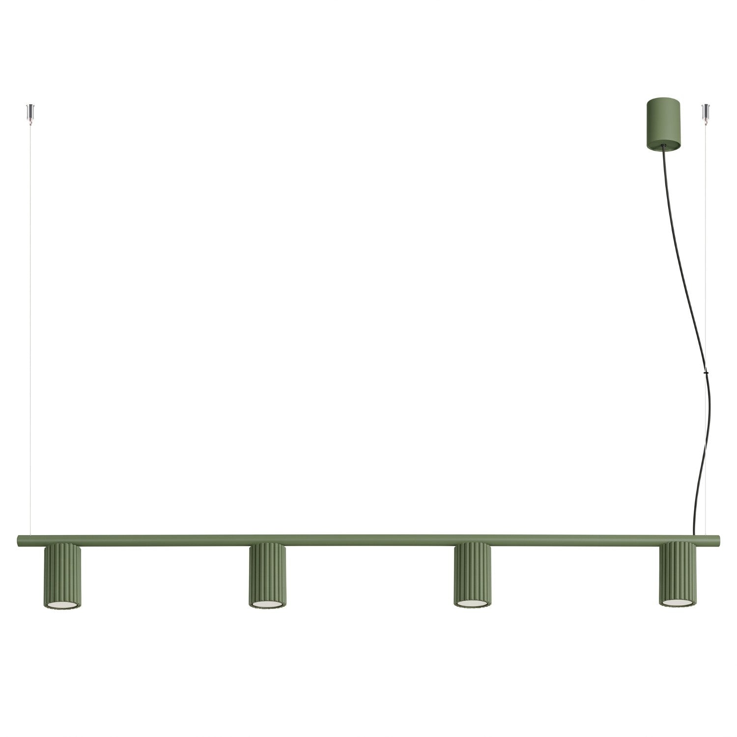 Lustre Karbon rampe 4 spots aluminium vert olive GU10
