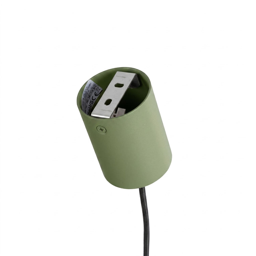 Lustre Karbon rampe 4 spots aluminium vert olive GU10 ambiance