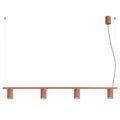Lustre Karbon rampe 4 spots aluminium rouge ocre GU10
