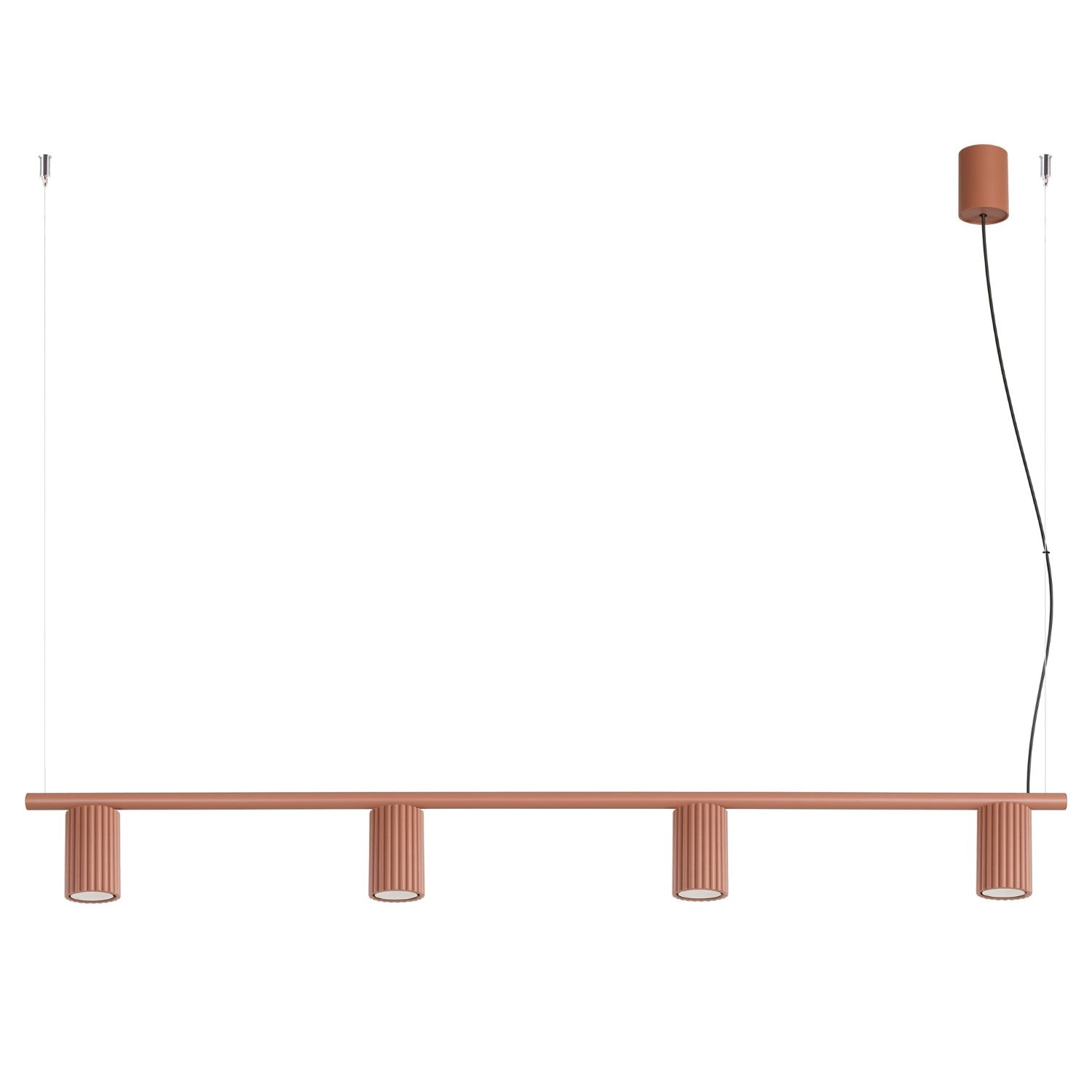 Lustre Karbon rampe 4 spots aluminium rouge ocre GU10