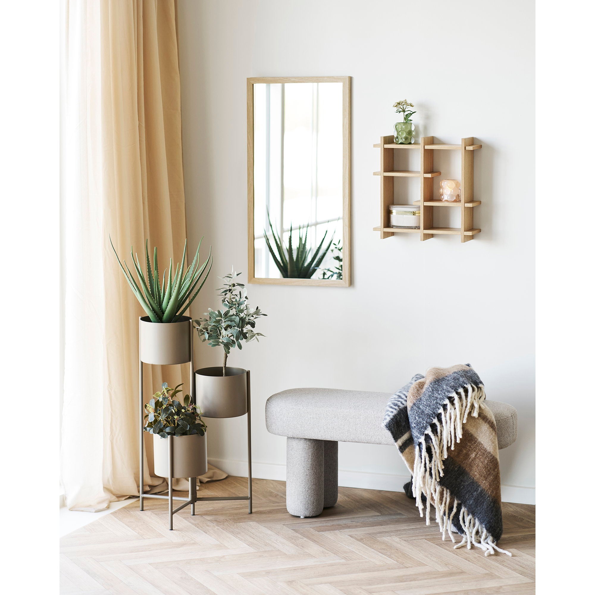 Bougeoir Beige et Vert