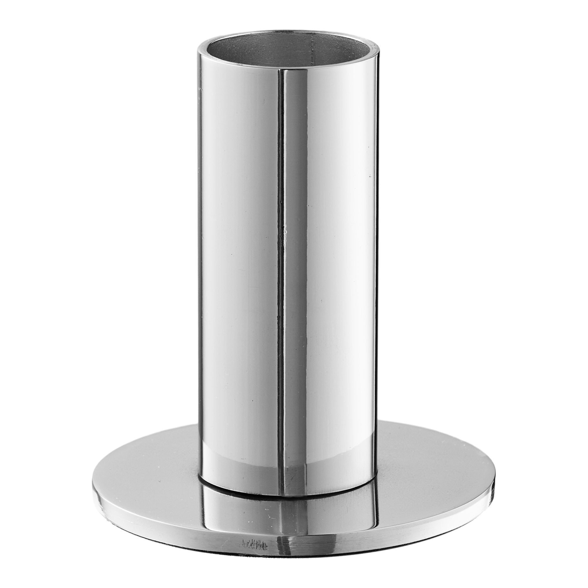 Bougeoir colonne acier argenté lot de 3 vue de détail