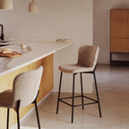 Tabouret de bar Maceda bouclé lot de 2