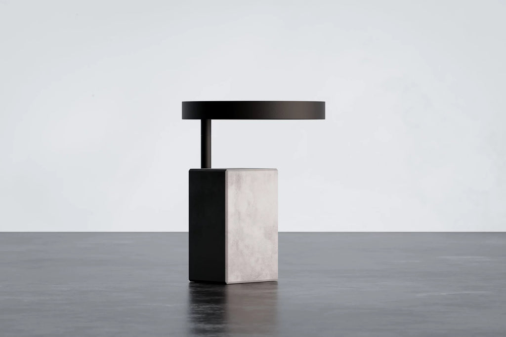 Table d'appoint en béton Twist noir en situation 8