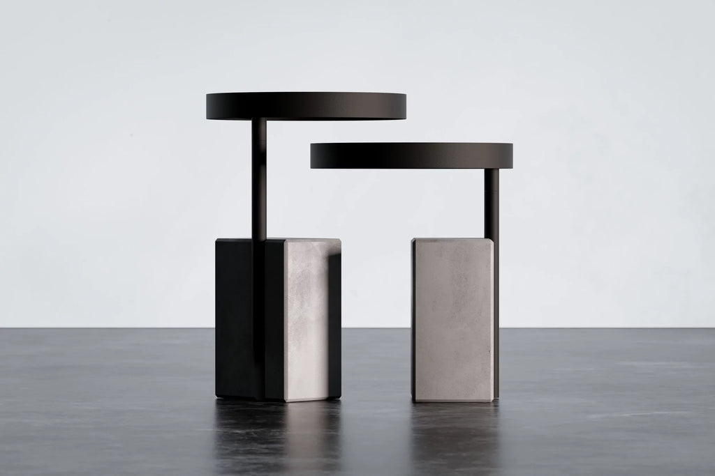Table d'appoint en béton Twist noir en situation 9