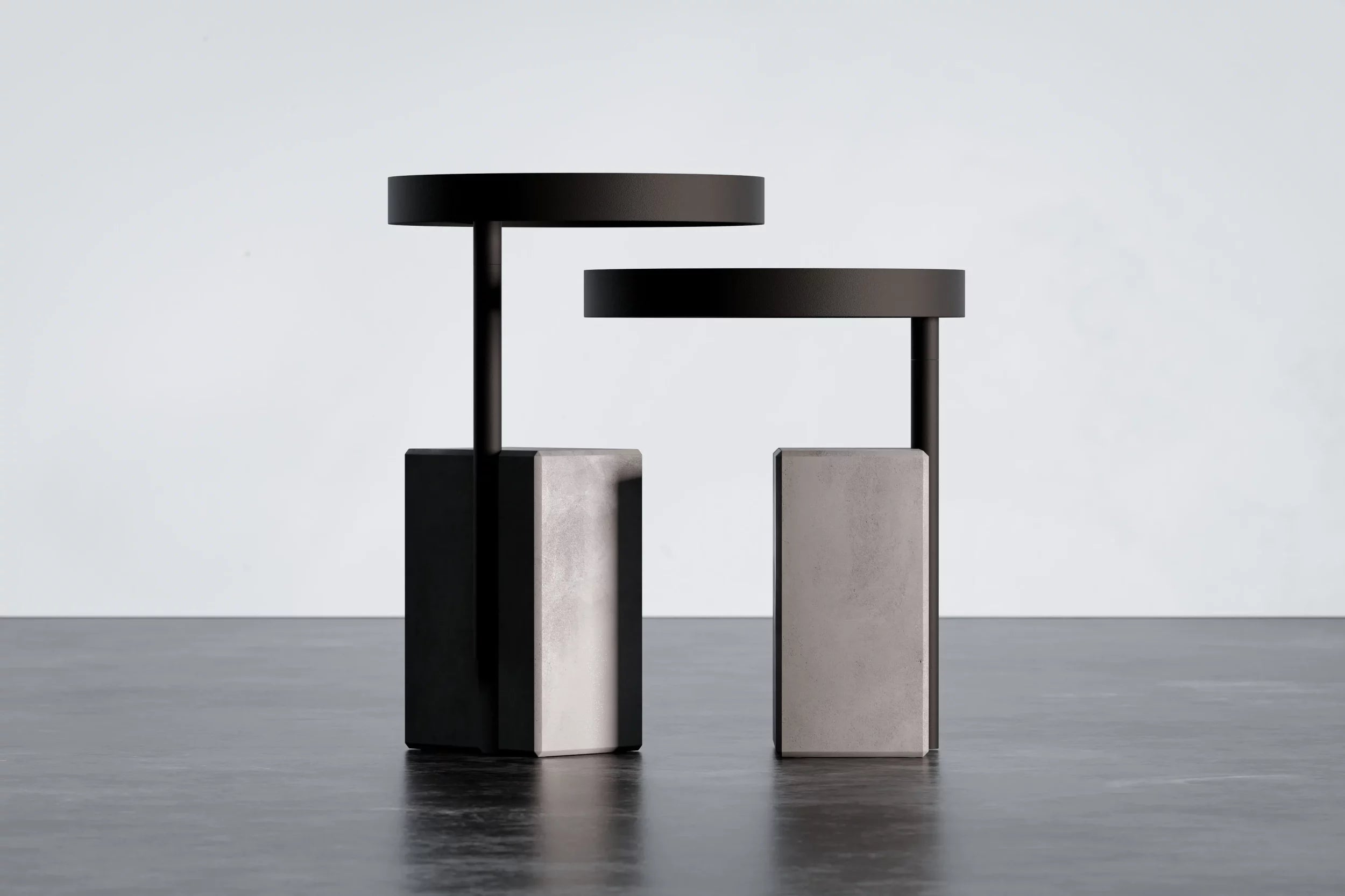 Table d'appoint en béton Twist noir en situation 9