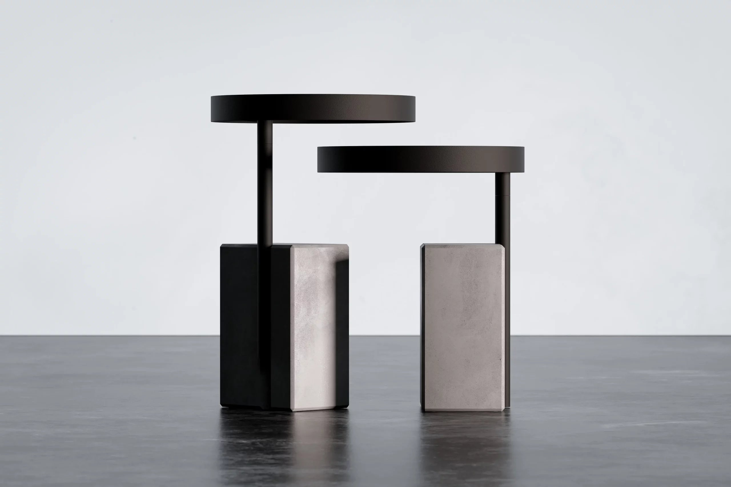 Table d'appoint en béton Twist noir en situation 4