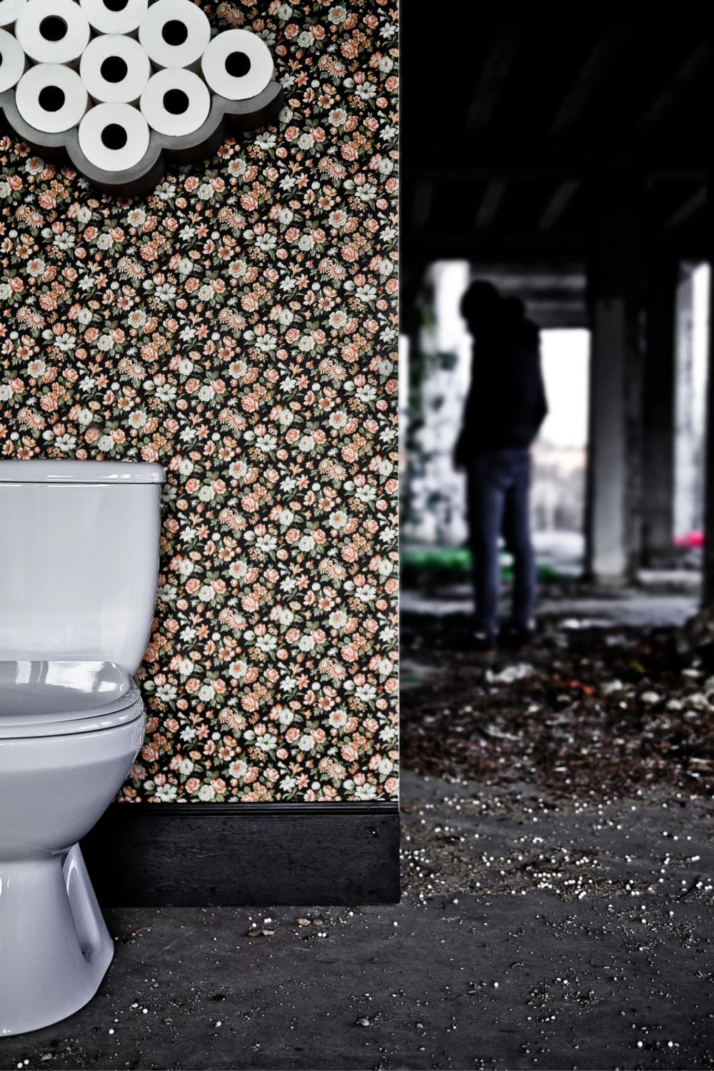 Porte-papier toilette en béton Cloud gris en situation 2