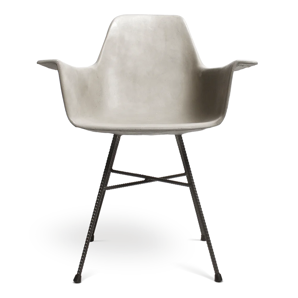 Fauteuil en béton Hauteville gris naturel en situation 1