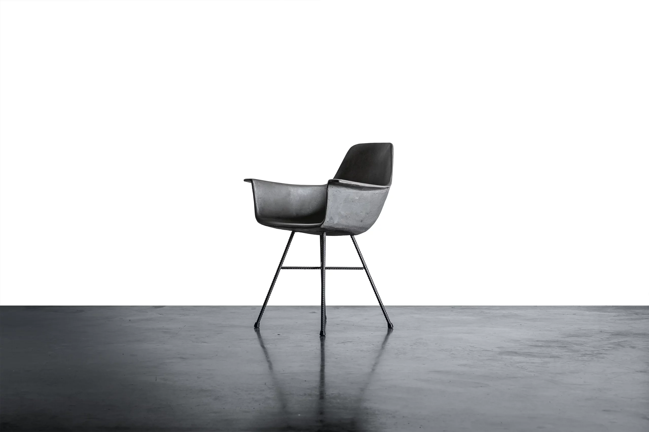 Fauteuil en béton Hauteville gris naturel en situation 2