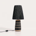 Lampa stołowa Naxos z czarnej terakoty i trawy 56 cm E27