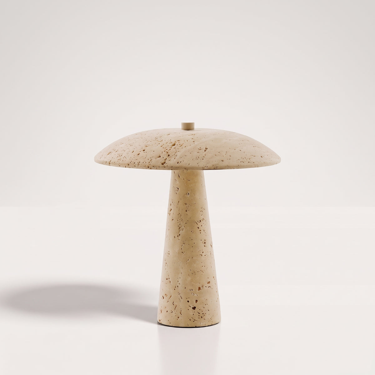 Consett natural travertine mushroom table lamp 25.5 cm
