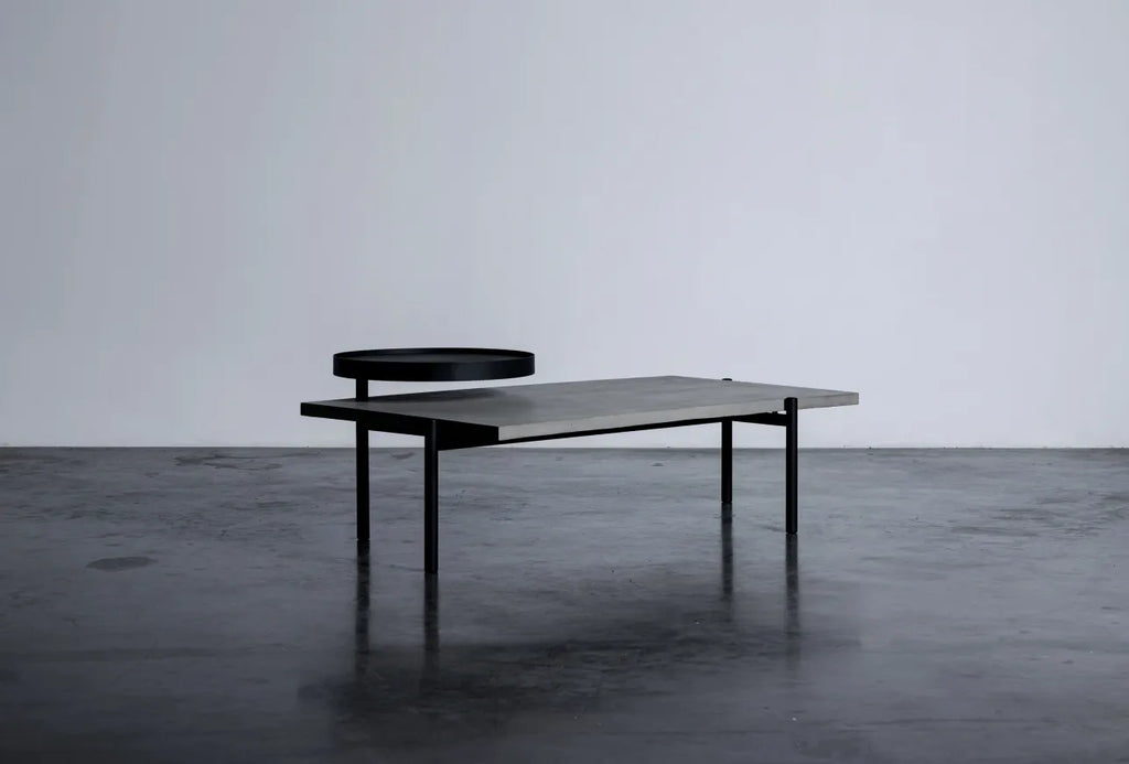 Table basse en béton Twist noir en situation 4