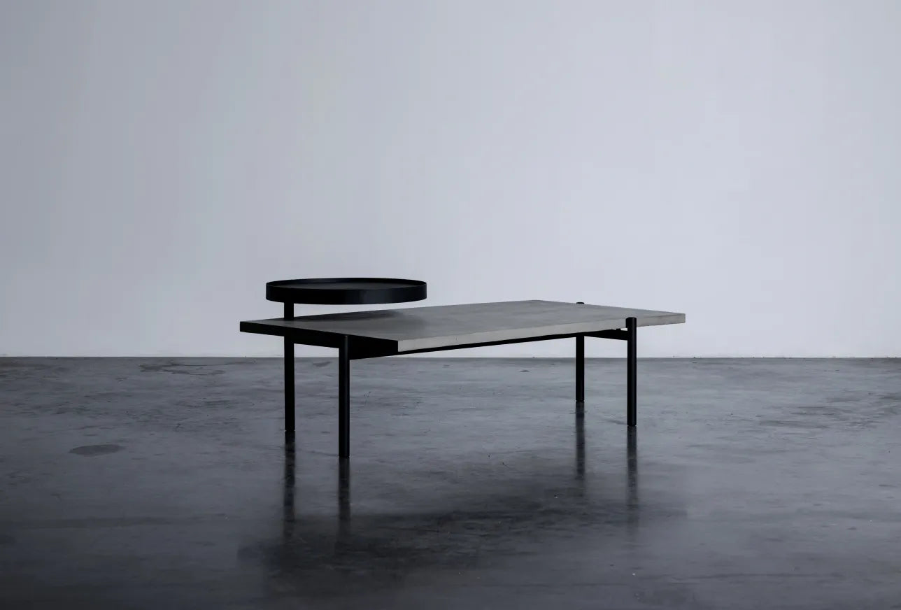 Table basse en béton Twist noir en situation 4