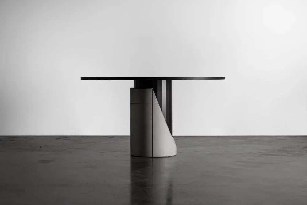 Table à manger en béton Sharp ronde en situation 3