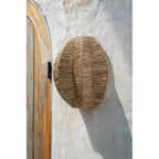 Abat-jour d'applique murale Avanti en raphia tressé 30 cm en situation
