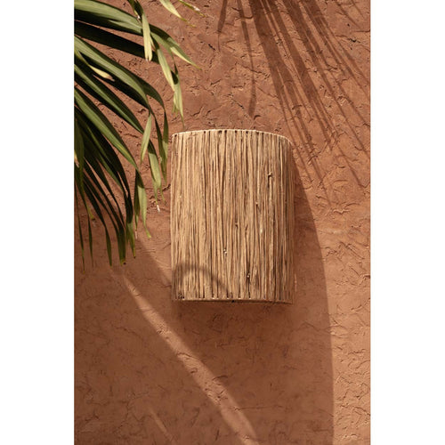 Abat-jour d'applique murale Kohei en sisal naturel 40 cm en situation