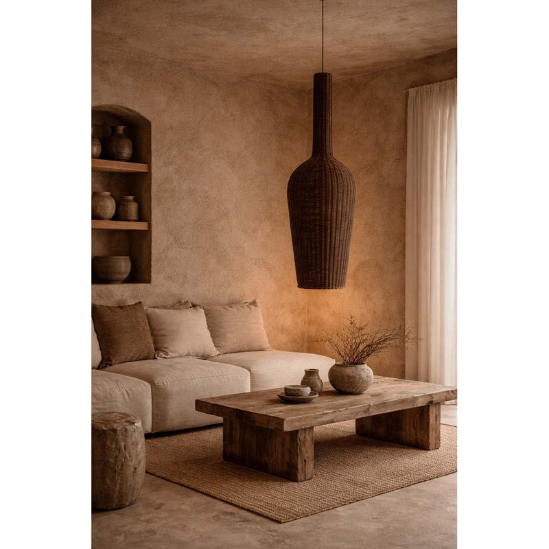 Dimensions Abat-jour de suspension Amphora en rotin noyer 156 cm