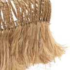 Détail de la bande de cordons ligaturés et de la frange d'abaca du Hippy Tipi