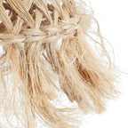 Détail de la tresse et de la frange en abaca naturel de l'abat-jour Jelly Fish