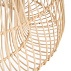 Détail des brins de rotin cintrés et de leurs ligatures sur l'abat-jour Matcha Whisk ø 50 cm