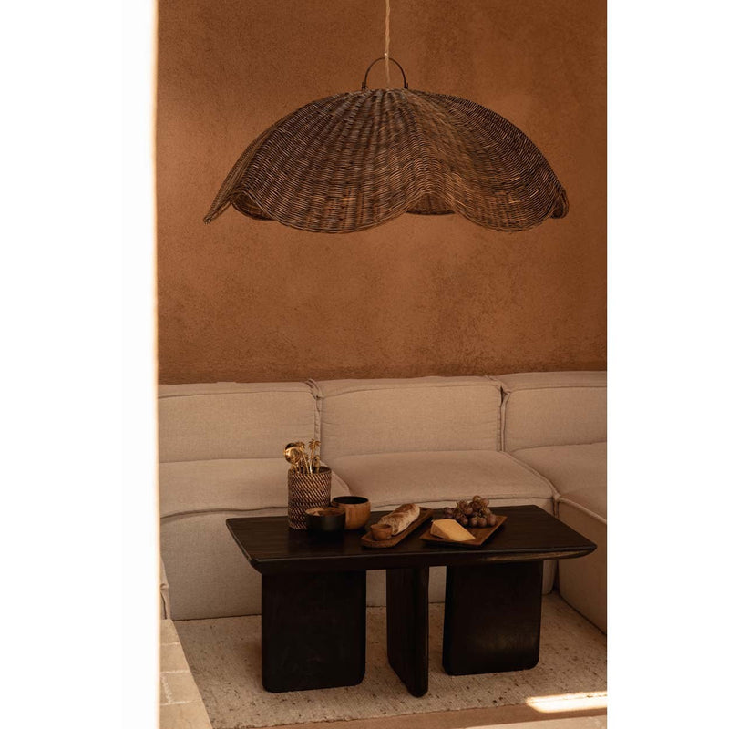 Dimensions Abat-jour de suspension Wave en rotin teinté noyer 103 cm