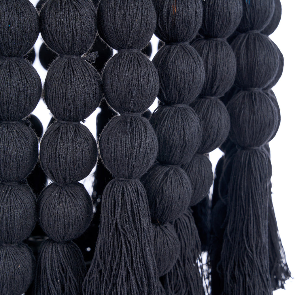 Abat-jour de lustre Nomad en coton noir 160 cm, vue 4