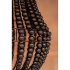 Abat-jour de lustre Teardrop en perles de bois noir, vue 3