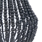Abat-jour de lustre Teardrop en perles de bois noir, vue 4