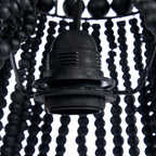 Abat-jour de lustre Teardrop en perles de bois noir, vue 5