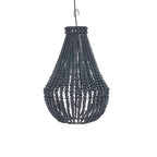 Abat-jour de lustre Teardrop en perles de bois noir