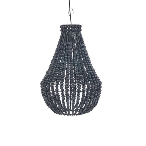 Abat-jour de lustre Teardrop en perles de bois noir