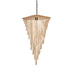 Abat-jour de lustre Wooden Bead en perles de bois naturel, vue 3