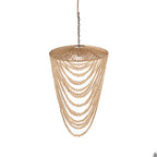 Abat-jour de lustre Wooden Bead en perles de bois naturel, vue 4