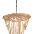 Abat-jour de lustre Wooden Bead en perles de bois naturel, vue 6