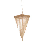 Abat-jour de lustre Wooden Bead en perles de bois naturel, vue 7