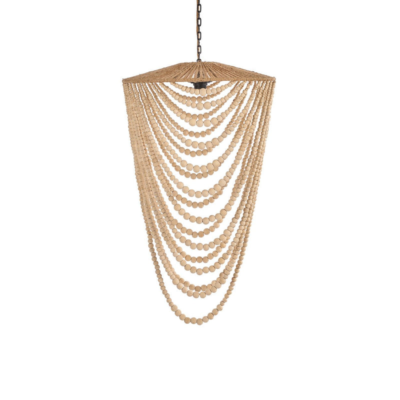 Dimensions Abat-jour de lustre Wooden Bead en perles de bois naturel